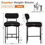 WARMOUNTS Lot de 4 tabourets de bar modernes rembourrés à hauteur de comptoir