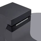Table basse gigogne ronde, table d'appoint, table de bout avec plateau en verre transparent et pieds en L, Blanc/Marron+Noir-ModernLuxe