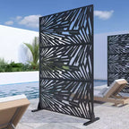 Paravent en métal galvanisé noir motif éclair | 183H x 120L x 4P cm