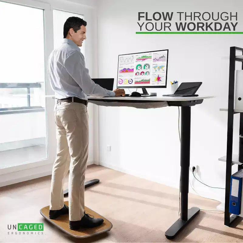 Planche d'équilibre pour bureau debout Uncaged Ergonomics BASE+ en argent