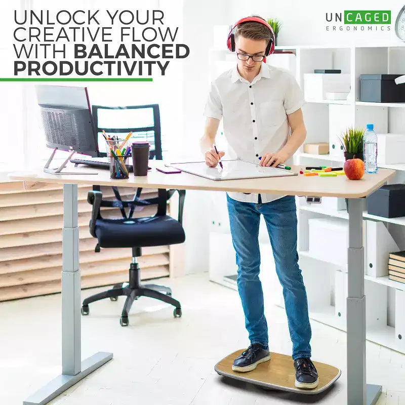 Planche d'équilibre pour bureau debout Uncaged Ergonomics BASE+ en argent