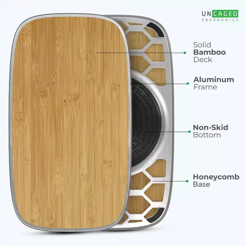 Planche d'équilibre pour bureau debout Uncaged Ergonomics BASE+ en argent