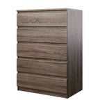 HomeStock Commode verticale en panneaux de particules de 5,43 po H avec 5 tiroirs au fini brun