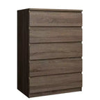 HomeStock Commode verticale en panneaux de particules de 5,43 po H avec 5 tiroirs au fini brun