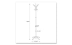 Porte-manteau Alba CLEO, support autoportant, dix patères, acier/plastique, 50,17 x 50,17 x 175,01 cm (l x P x H), noir
