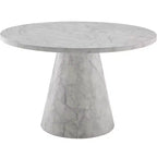 GDFStudio Yvonne Marble-Grain 47 Pedestal Round Dining Table