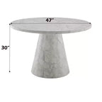 Table de salle à manger ronde GDFStudio Yvonne Marble-Grain 47 sur pied central