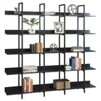 Étagère de style industriel vintage Whisen avec cadre en métal et panneau MDF, bibliothèque ouverte pour le bureau à domicile