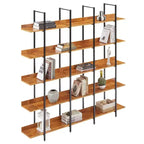 Étagère de style industriel vintage Whisen avec cadre en métal et panneau MDF, bibliothèque ouverte pour le bureau à domicile