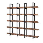 Étagère de style industriel vintage Whisen avec cadre en métal et panneau MDF, bibliothèque ouverte pour le bureau à domicile