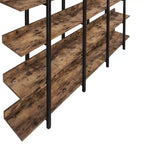 Étagère de style industriel vintage Whisen avec cadre en métal et panneau MDF, bibliothèque ouverte pour le bureau à domicile
