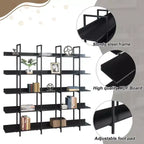 Étagère de style industriel vintage Whisen avec cadre en métal et panneau MDF, bibliothèque ouverte pour le bureau à domicile