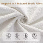 Lit plateforme Christopher Knight Home Nicky Bouclé rembourré avec tête de lit à oreilles, Blanc
