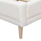 Lit plateforme Christopher Knight Home Nicky Bouclé rembourré avec tête de lit à oreilles, Blanc