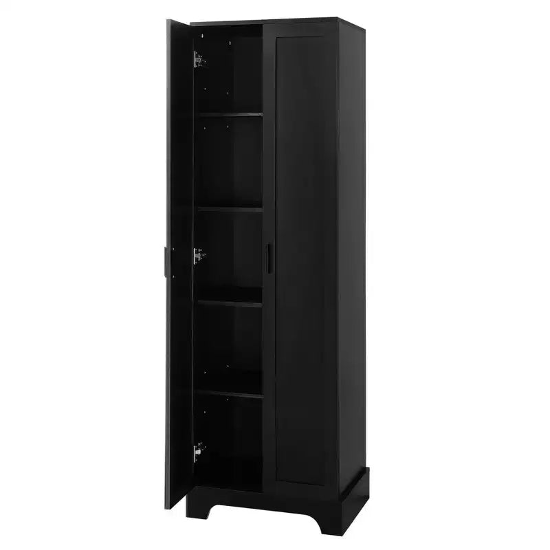 Armoire de rangement de salle de bain Whisen à double porte avec étagère réglable, armoire verticale