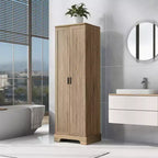 Armoire de rangement de salle de bain Whisen à double porte avec étagère réglable, armoire verticale