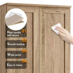 Armoire de rangement de salle de bain Whisen à double porte avec étagère réglable, armoire verticale