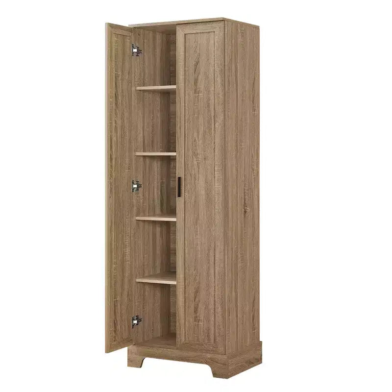 Armoire de rangement de salle de bain Whisen à double porte avec étagère réglable, armoire verticale