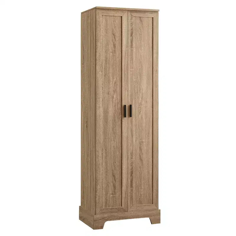 Armoire de rangement de salle de bain Whisen à double porte avec étagère réglable, armoire verticale