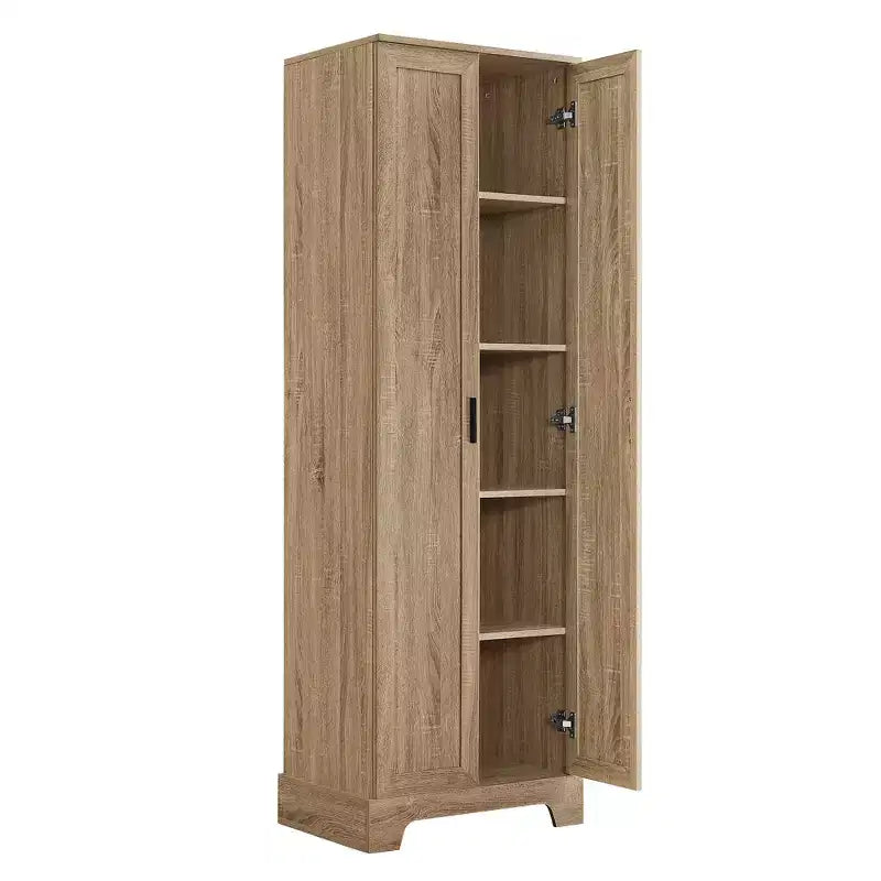 Armoire de rangement de salle de bain Whisen à double porte avec étagère réglable, armoire verticale