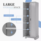 Armoire de rangement de salle de bain Whisen à double porte avec étagère réglable, armoire verticale