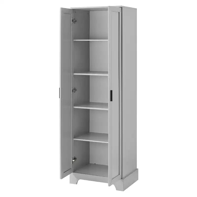 Armoire de rangement de salle de bain Whisen à double porte avec étagère réglable, armoire verticale