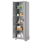 Armoire de rangement de salle de bain Whisen à double porte avec étagère réglable, armoire verticale