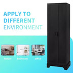 Armoire de rangement de salle de bain Whisen à double porte avec étagère réglable, armoire verticale
