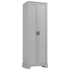 Armoire de rangement de salle de bain Whisen à double porte avec étagère réglable, armoire verticale