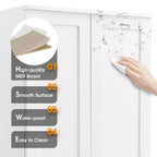 Armoire de rangement de salle de bain Whisen à double porte avec étagère réglable, armoire verticale