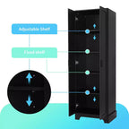 Armoire de rangement de salle de bain Whisen à double porte avec étagère réglable, armoire verticale