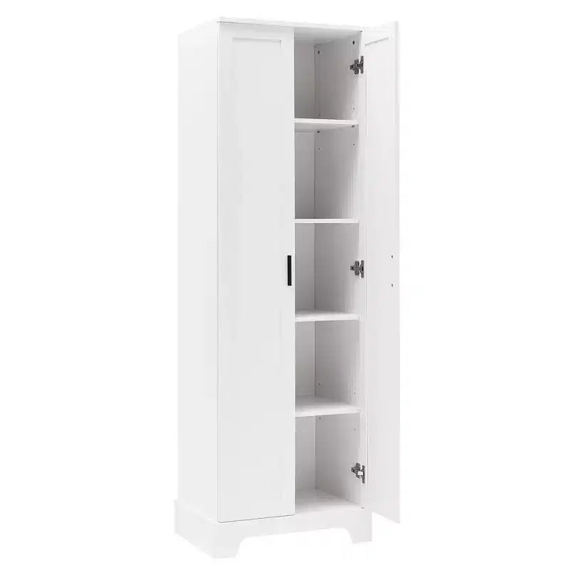 Armoire de rangement de salle de bain Whisen à double porte avec étagère réglable, armoire verticale