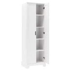 Armoire de rangement de salle de bain Whisen à double porte avec étagère réglable, armoire verticale