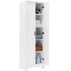 Armoire de rangement de salle de bain Whisen à double porte avec étagère réglable, armoire verticale