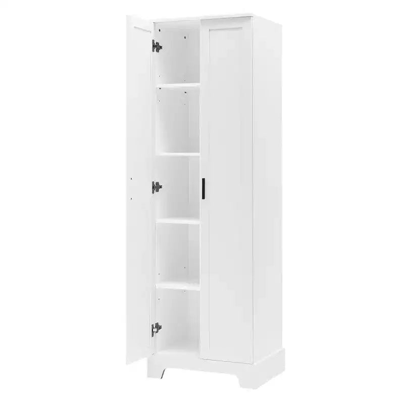 Armoire de rangement de salle de bain Whisen à double porte avec étagère réglable, armoire verticale