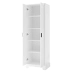 Armoire de rangement de salle de bain Whisen à double porte avec étagère réglable, armoire verticale