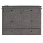 Lit escamotable grand lit/deux places avec grands tiroirs et ports USB - ModernLuxe