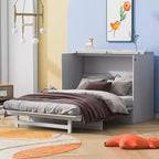 Lit escamotable grand lit/deux places avec grands tiroirs et ports USB - ModernLuxe