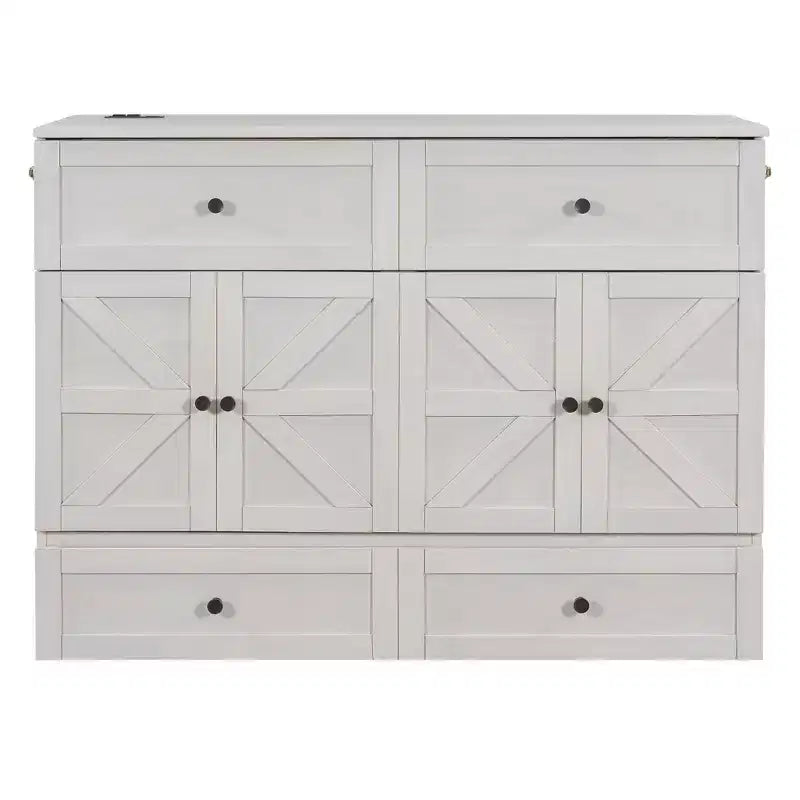 Lit escamotable grand lit/deux places avec grands tiroirs et ports USB - ModernLuxe