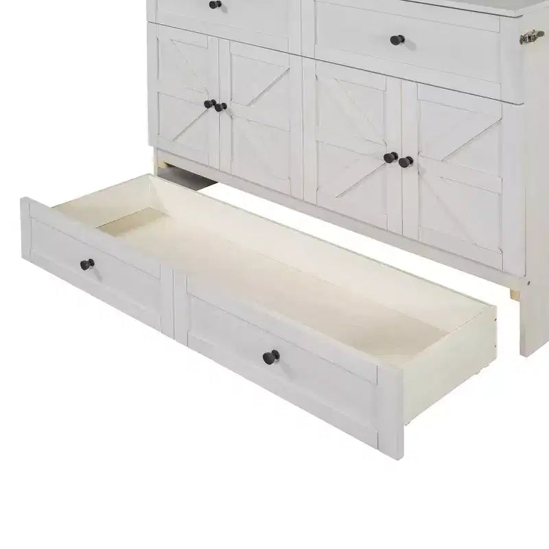 Lit escamotable grand lit/deux places avec grands tiroirs et ports USB - ModernLuxe