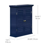 Meuble haut amovible à deux portes Teamson Home Glancy avec fausses portes à persiennes, bleu marine
