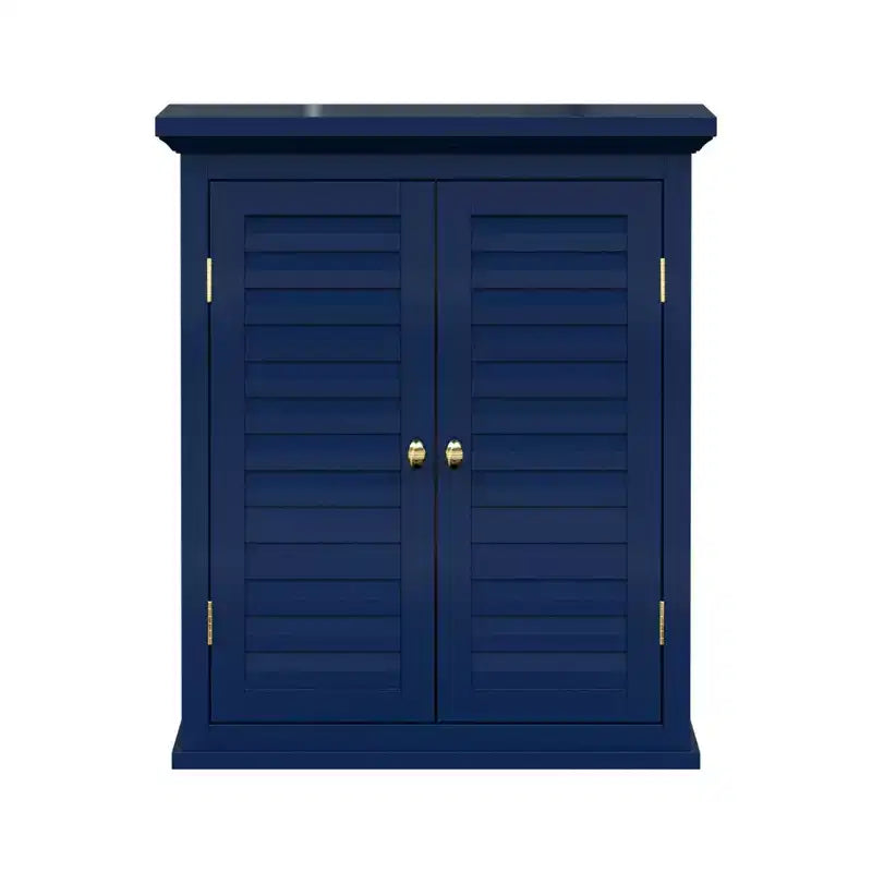 Meuble haut amovible à deux portes Teamson Home Glancy avec fausses portes à persiennes, bleu marine