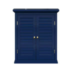 Meuble haut amovible à deux portes Teamson Home Glancy avec fausses portes à persiennes, bleu marine