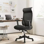 Chaise de bureau ergonomique en maille certifiée BIFMA avec coussin de 8,9 cm, support lombaire réglable, accoudoirs relevables, capacité de 150 kg