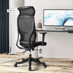 Chaise de bureau ergonomique en maille certifiée BIFMA avec coussin de 8,9 cm, support lombaire réglable, accoudoirs relevables, capacité de 150 kg