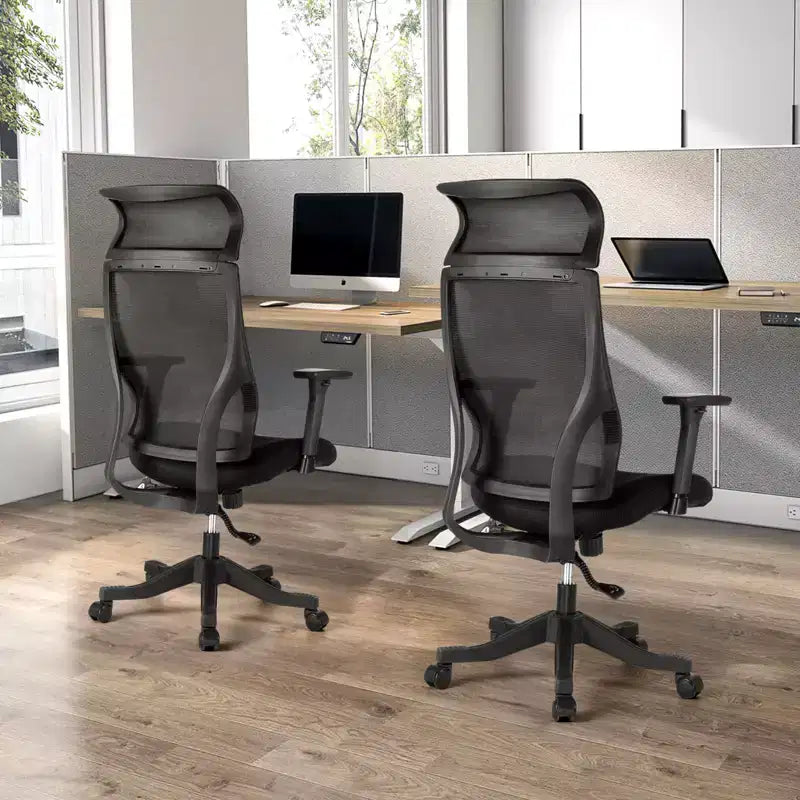 Chaise de bureau ergonomique en maille certifiée BIFMA avec coussin de 8,9 cm, support lombaire réglable, accoudoirs relevables, capacité de 150 kg