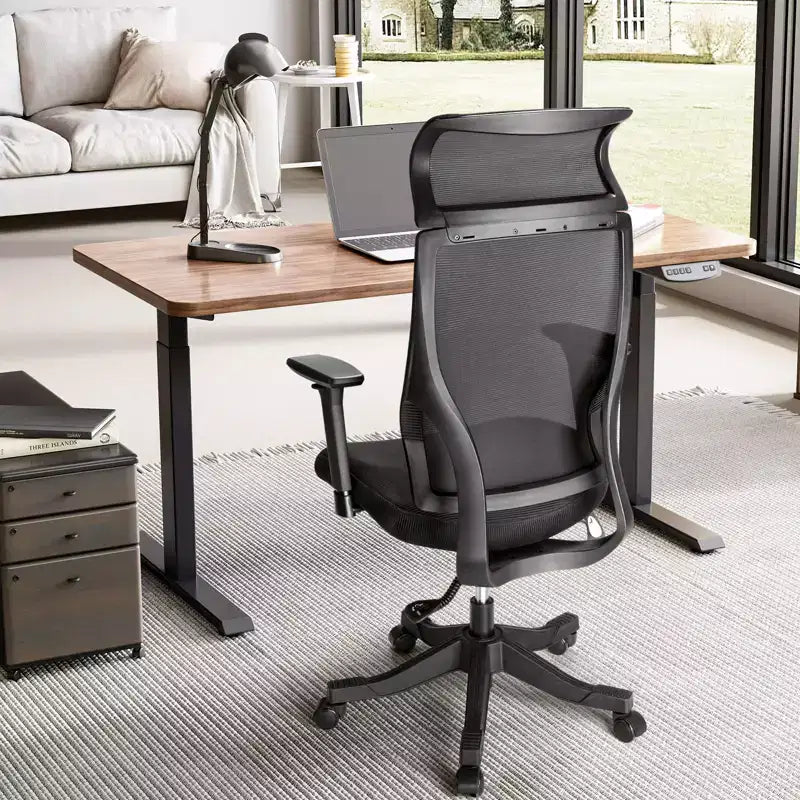 Chaise de bureau ergonomique en maille certifiée BIFMA avec coussin de 8,9 cm, support lombaire réglable, accoudoirs relevables, capacité de 150 kg