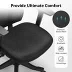 Chaise de bureau ergonomique en maille certifiée BIFMA avec coussin de 8,9 cm, support lombaire réglable, accoudoirs relevables, capacité de 150 kg