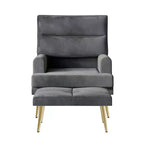 Fauteuil d'appoint avec ottoman en velours ChaletPosh