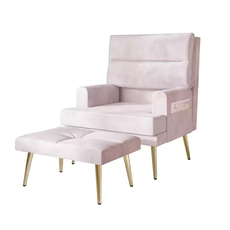 Fauteuil d'appoint avec ottoman en velours ChaletPosh